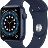 Apple Watch Series 6 (GPS only 44mm Blue Aluminum Case with Deep Navy Sport Band - Blue) M00J3