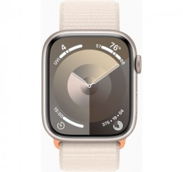 Apple Watch Series 9 GPS, 41mm Starlight Aluminium Case with Starlight Sport Loop