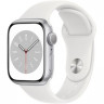 Apple Watch Series 8 41mm GPS Silver Aluminum Case with White Sport Band 