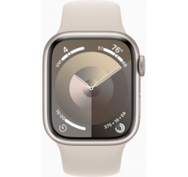 Apple Watch Series 9 GPS, 41mm Starlight Aluminium Case with Starlight Sport Band S/M  